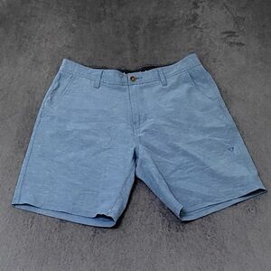 Vissla Hybrid Board Shorts Mens 33 Heather Blue Unlined Button Pocket Swim Trunk